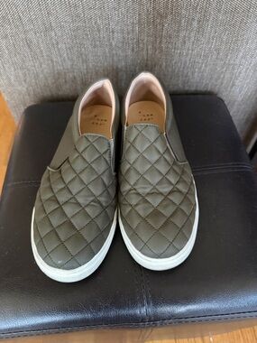 a new day Quilted Slip-On Sneakers in Olive